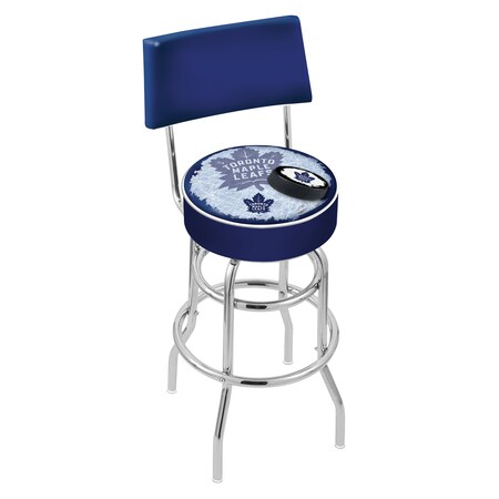 Holland Bar Stool Co 30" Chrome 2-Ring Toronto Maple Leafs Swivel Bar Stool, Back L7C430TorMpl-D2